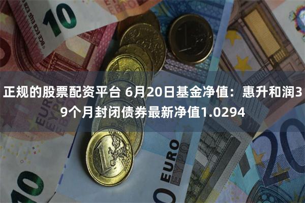 正规的股票配资平台 6月20日基金净值：惠升和润39个月封闭债券最新净值1.0294